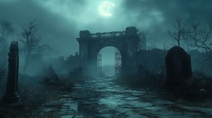 Mysterious Cityscape Digital Painting