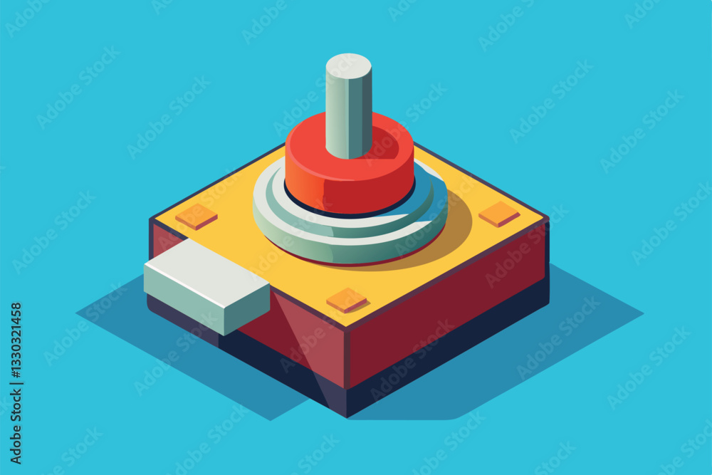 Poster a vibrant joystick controller sits prominently, ready for gaming with a customizable design and flat