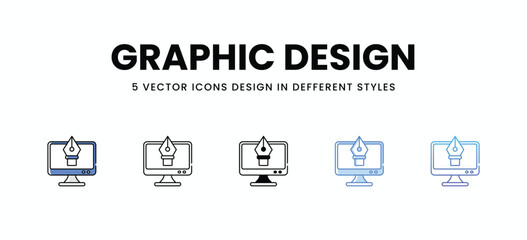 Graphic Design vector icons set stock illustration