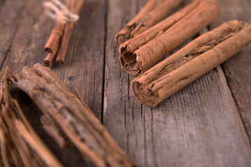Large sticks of beautiful fragrant cinnamon