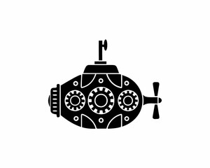 creative silhouette Submarine Icon victor illustration

