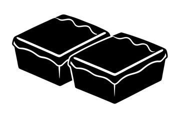 brownies line art silhouette vector illustration