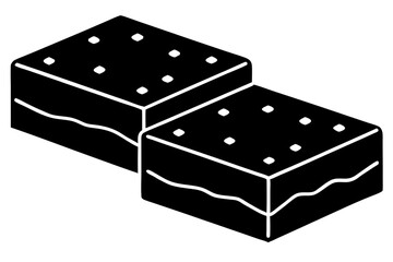 brownies line art silhouette vector illustration