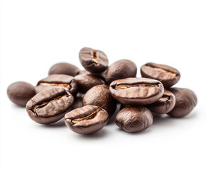 Fototapeta premium Close up of whole organic medium roast coffee beans perfect for grinding and making espresso