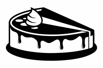 cheesecake line art silhouette vector illustration