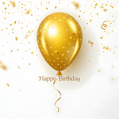 Happy birthday greeting card poster with balloon decoration