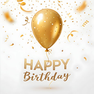 Happy birthday greeting card poster with balloon decoration