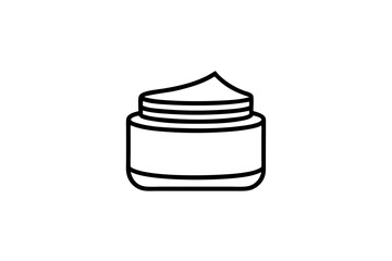 face cream jar line art silhouette vector illustration