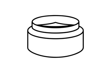 face cream jar line art silhouette vector illustration