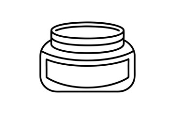 face cream jar line art silhouette vector illustration