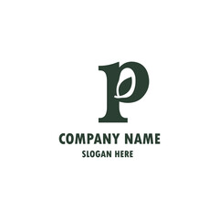 P creative minimalist letter logo.	