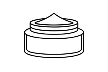 face cream jar line art silhouette vector illustration