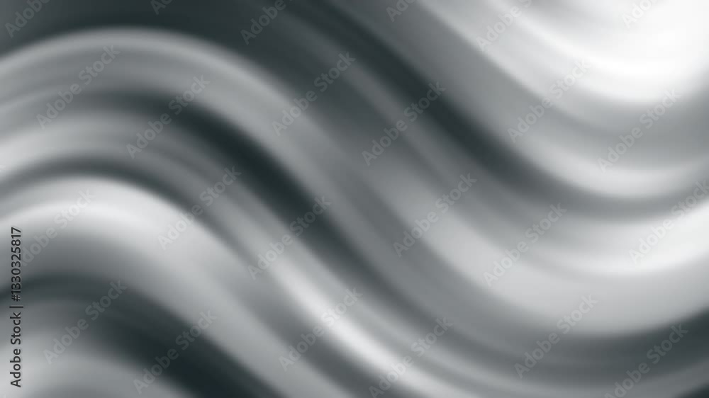 Poster a smooth gradient of gray tones flows in gentle curves, creating an abstract, wave-like pattern that
