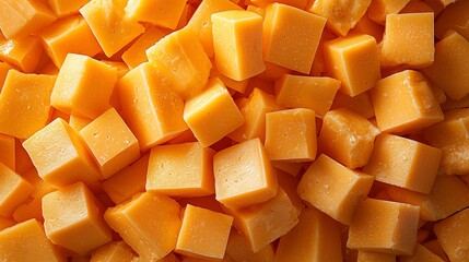 Cubed Cheese Texture Close-up