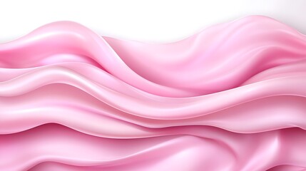 Obraz premium Pink fabric gracefully flowing across the entire white background