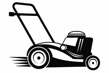 mower line art silhouette vector illustration