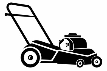 mower line art silhouette vector illustration
