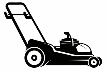 mower line art silhouette vector illustration