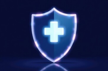 Obraz premium Transparent glass protection shield with glow effect. Safeguard sign. Security concept.