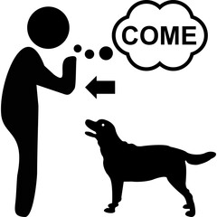 Come Instruction to Dog Icon
