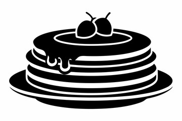 pancakes line art silhouette vector illustration