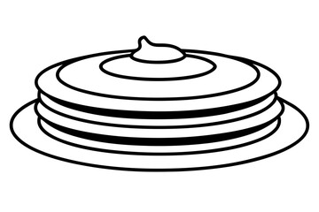 pancakes line art silhouette vector illustration