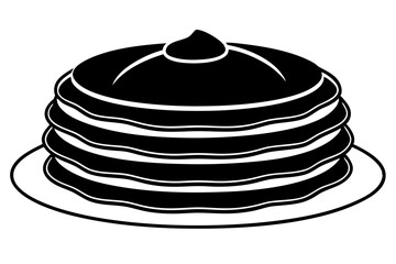pancakes line art silhouette vector illustration