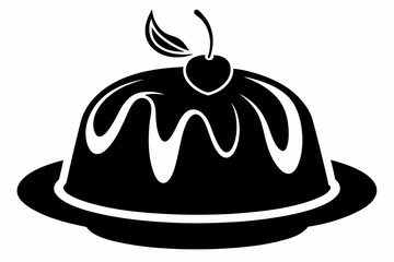 pudding line art silhouette vector illustration