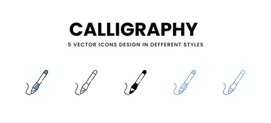 Calligraphy  vector icons set stock illustration