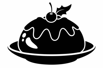 pudding line art silhouette vector illustration