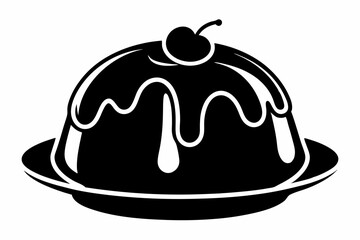 pudding line art silhouette vector illustration