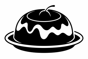 pudding line art silhouette vector illustration