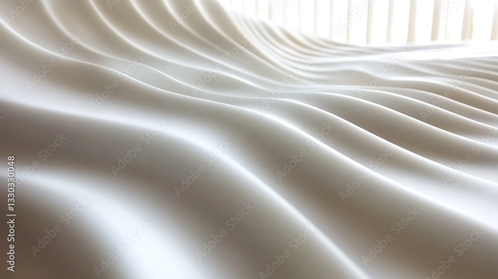 Poster abstract depiction of flowing and undulating surfaces with light