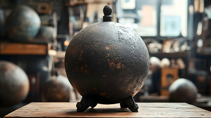 Cannonball: A heavy, spherical cast iron projectile once used in artillery for damage during battles and sieges