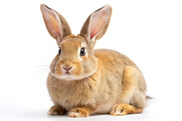 Obraz premium tan rabbit isolated on white background