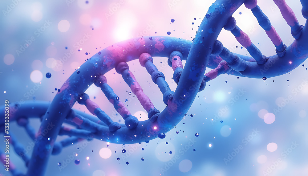 Poster dna helix structure with colorful abstract background