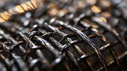 Close up detail of guitar string