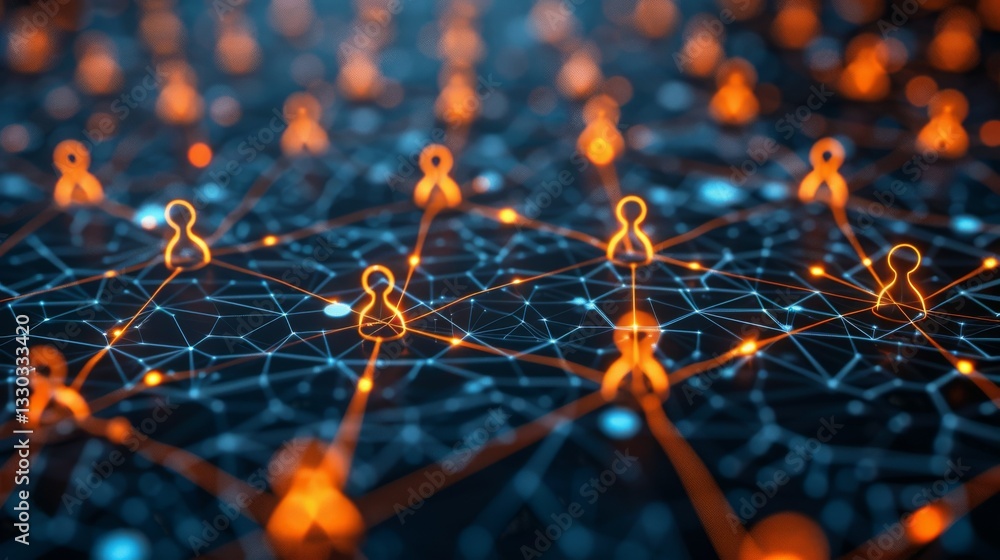 Poster online user infographic. networking. analytics data visualization. user chat network connection. dig