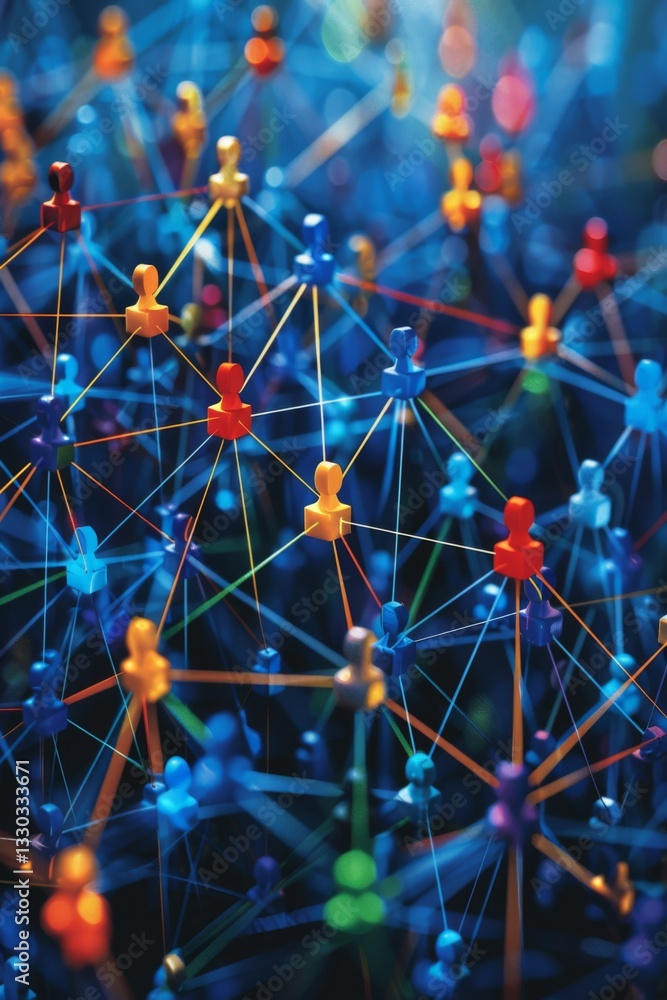 Poster online user infographic. networking. analytics data visualization. user chat network connection. dig