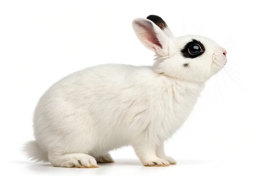 dwarf hotot rabbit isolated on white background