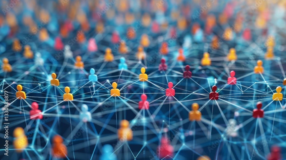 Poster online user infographic. networking. analytics data visualization. user chat network connection. dig