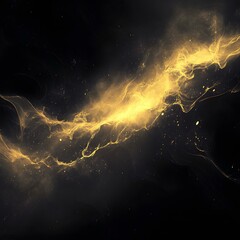 A high-end abstract graphic with glowing yellow hues blending into dark black tones, accompanied by a soft light aura and delicate grain texture to create depth and visual richness