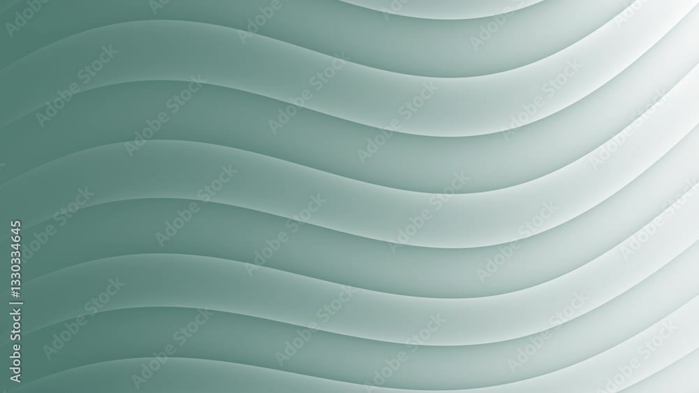 Poster a smooth, abstract design featuring gentle, flowing waves in a muted green color scheme.