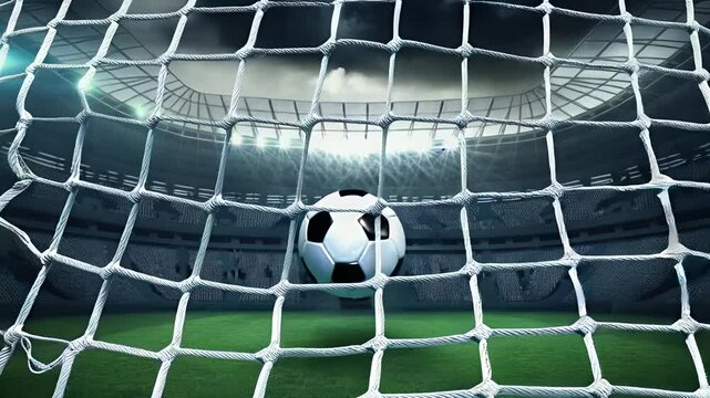 Goal, football in the net cool video effect