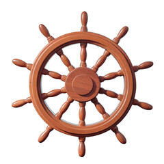 ship steering wheel isolated © Dini