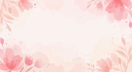 grunge pink background with flowers, paint style background