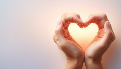 A mother’s loving hands forming a heart shape, gently blended into a warm pastel gradient, symbolizing love, care, and tenderness, perfect for heartfelt celebrations like Mother’s Day.
