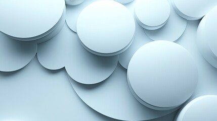 Floating White Circles Abstract Background with Subtle Shadows and Depth