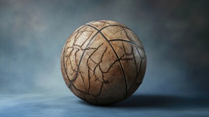 Handcrafted wooden basketball, unique design
