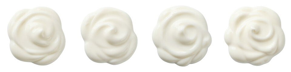 Plain Yogurt Dollop on White, Cut Out Set